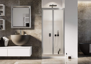 Porta Doccia 90 cm 2 Ante Battenti in Cristallo Trasparente 4mm H185 Fosterberg Skagen