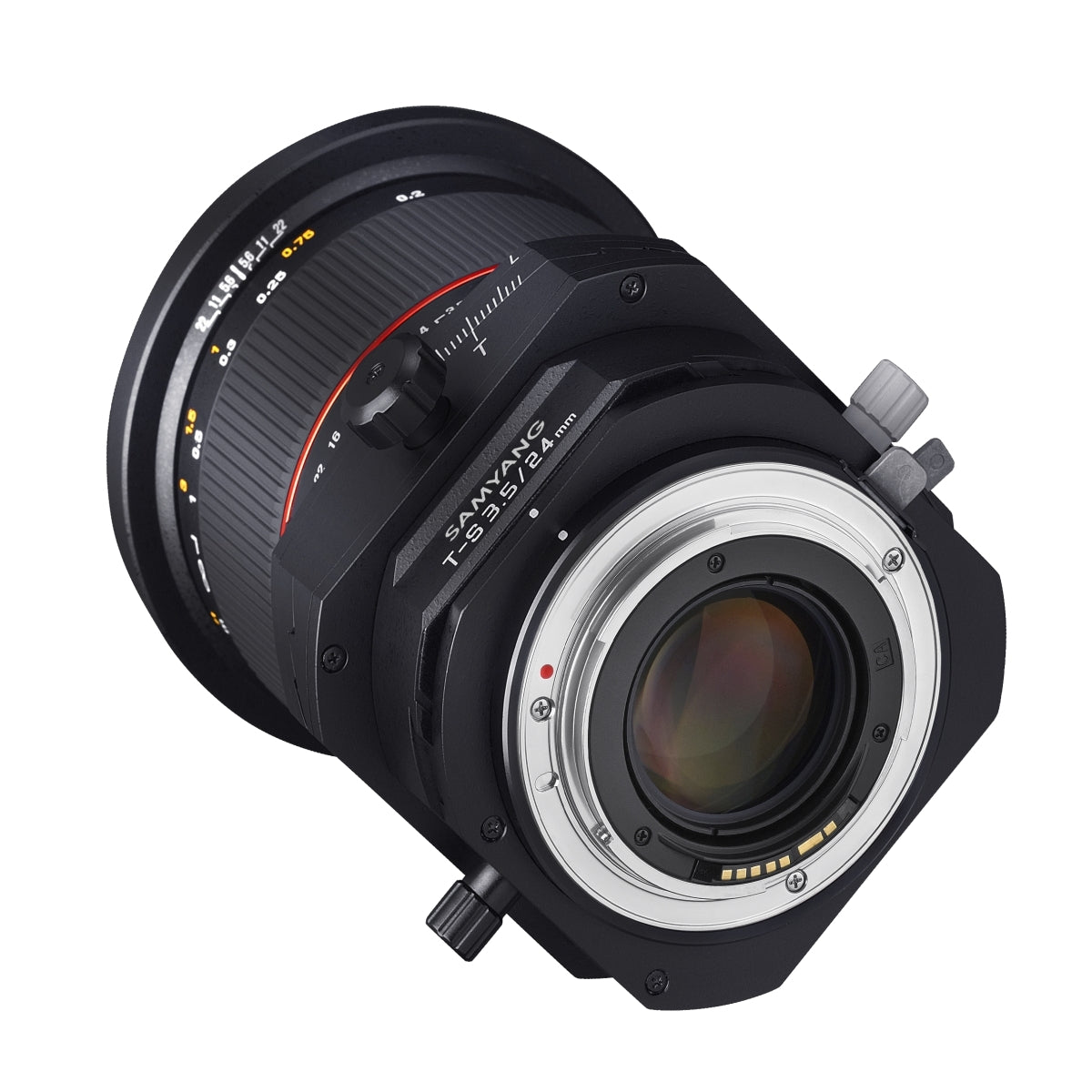 Obiettivo tilt shift 24 mm compatibile con Canon EF, per DSLR, basculante e decentrabile, grandangolo e messa a fuoco manuale