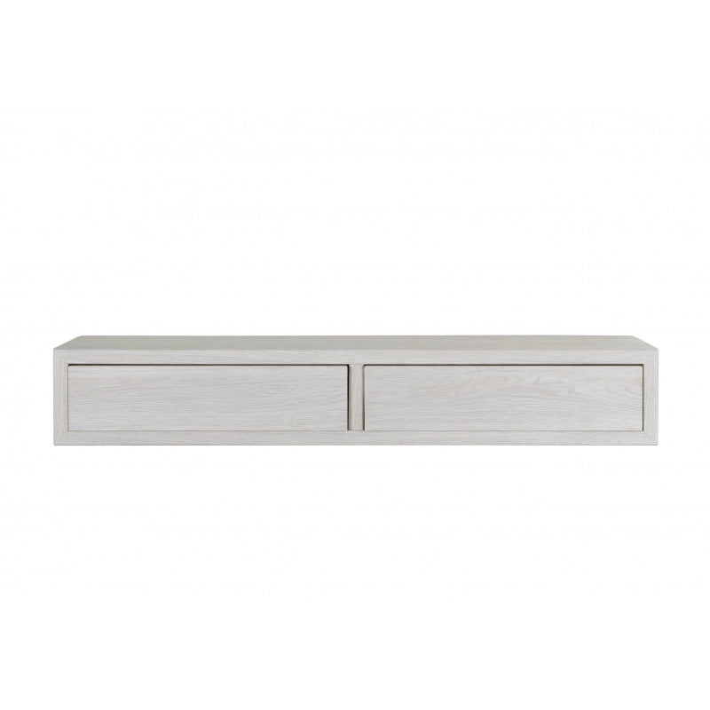 Mensola da Muro con Cassetto, Comodino Sospeso, Mensola da Parete, Rovere Sbiancato, 88,2x13,4 p23,7 cm - Domino Maxi