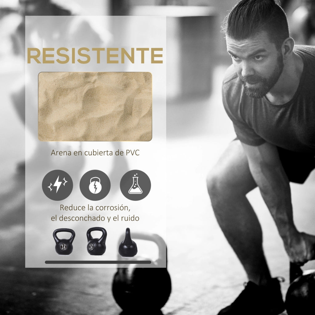 Kettlebell 12 kg Pesa Rusa ¨C zephmum ¨C Nero 27x21x31 cm