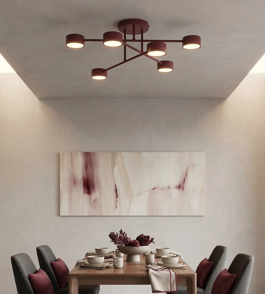 Lampadario moderno HALO bordeaux 6xGX53 Emibig