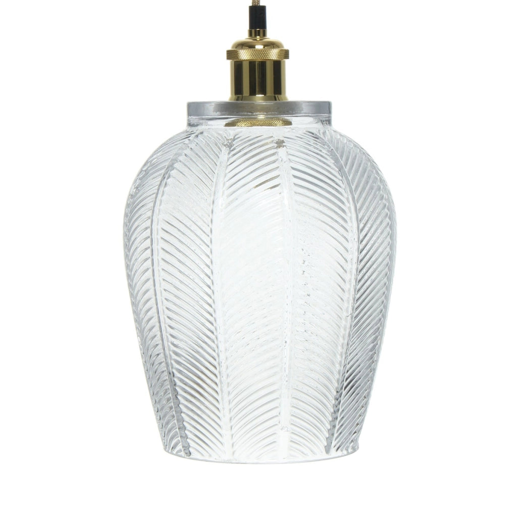 Lampada a sospensione Bianca in vetro azzurro decorato