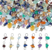 Charms a forma di pietra - Pietra naturale link charms - Charme in argento antico - 84 pezzi - Creare gioielli DIY - Collane bracciali anelli - Pietre preziose - Materiali per gioielli