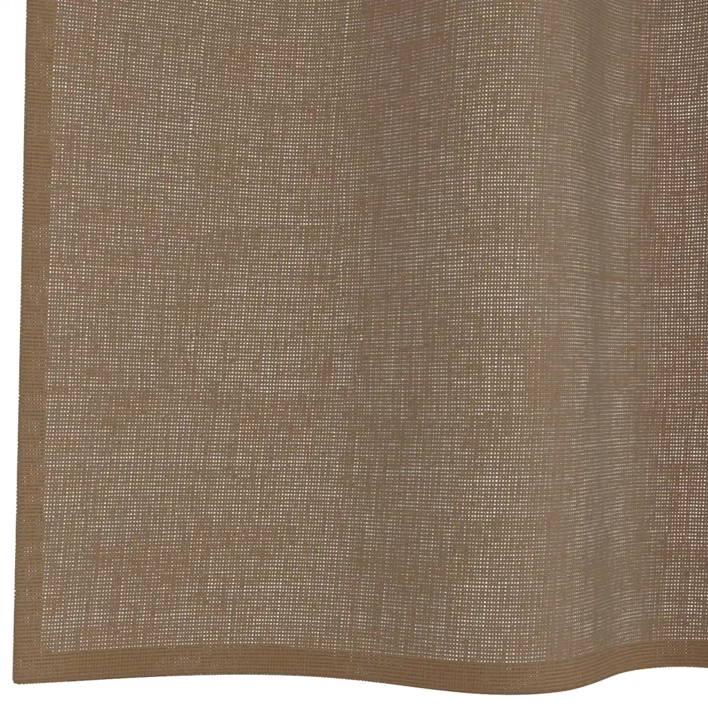 Tende in Voile con Passanti 2 pz Marrone Chiaro 140x225 cm