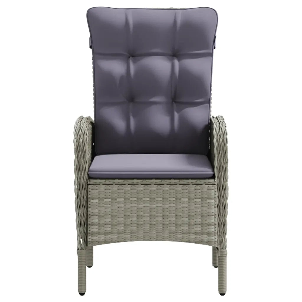 Set da Pranzo per Giardino 3 pz con Cuscini Grigio e Nero cod mxl 44335