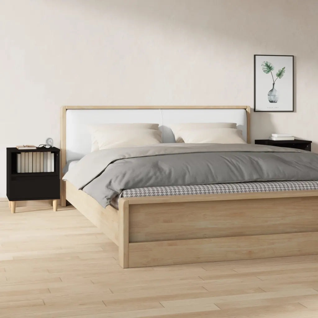 Comodini 2 pz-Set di 2 Tavolino da notte Nero 40x35x50 cm 396158