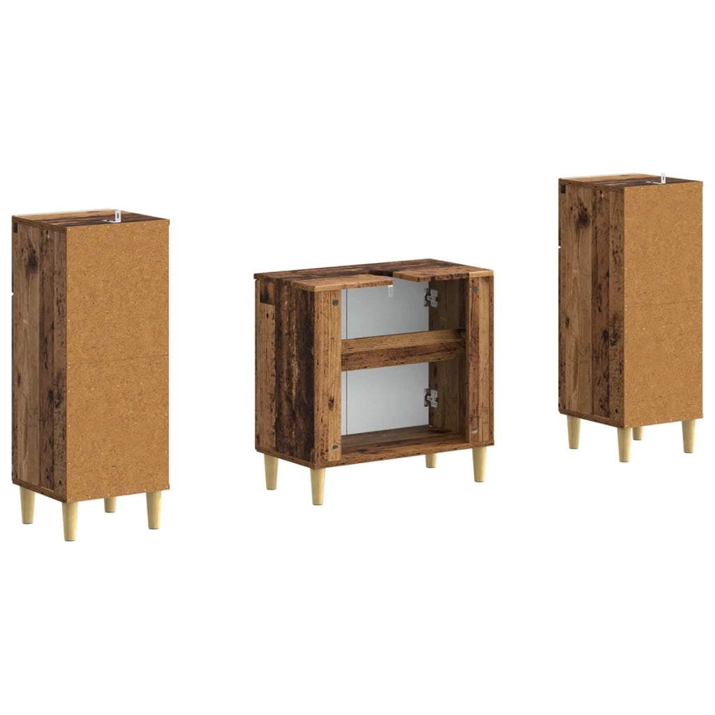 Set di Armadi da Bagno da 2 Pezzi ARNHEM Legno antico 3418015