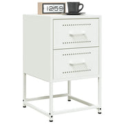 Comodini 2 pz-Set di 2 Tavolino da notte Bianchi 36x39x60,5 cm in Acciaio 245189