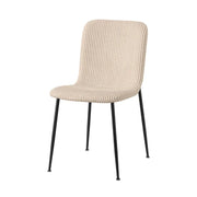 Sedia da sala da pranzo CORDUROY – Velluto a coste beige – Gambe in metallo nero – Stile design