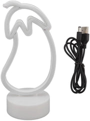 Lampada Neon Decorativa Aubergina - Lampada Neon a LED - Decorazione da Parete - Illuminazione Decorativa - Alimentazione USB - Base Solida - Lampada Neon