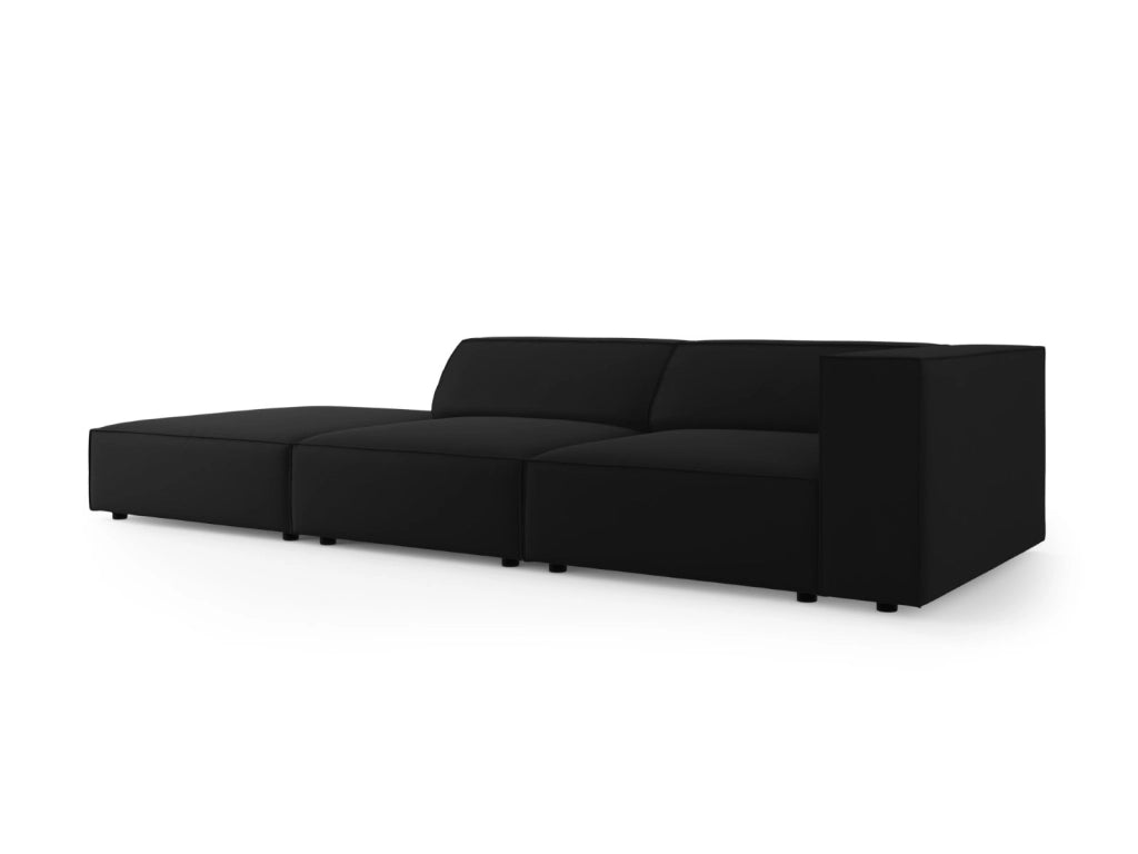 Cosmopolitan Design - Divano sinistro "Arendal" 4 posti in velluto nero 