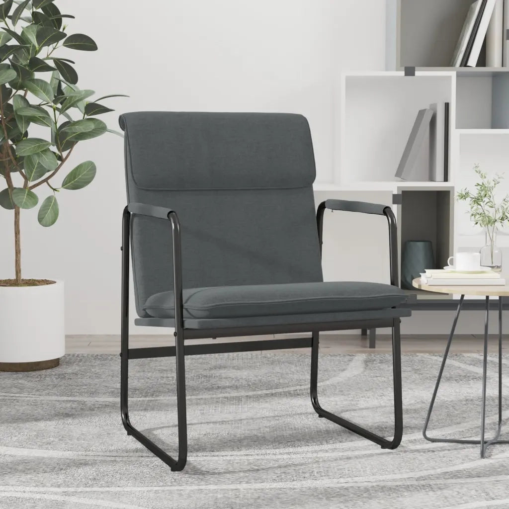 Sedia Lounge Grigio Scuro 55x64x80 cm in Tessuto cod mxl 14916