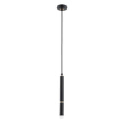Lampada a sospensione tubo Derso nera oro G9 10W Alfa