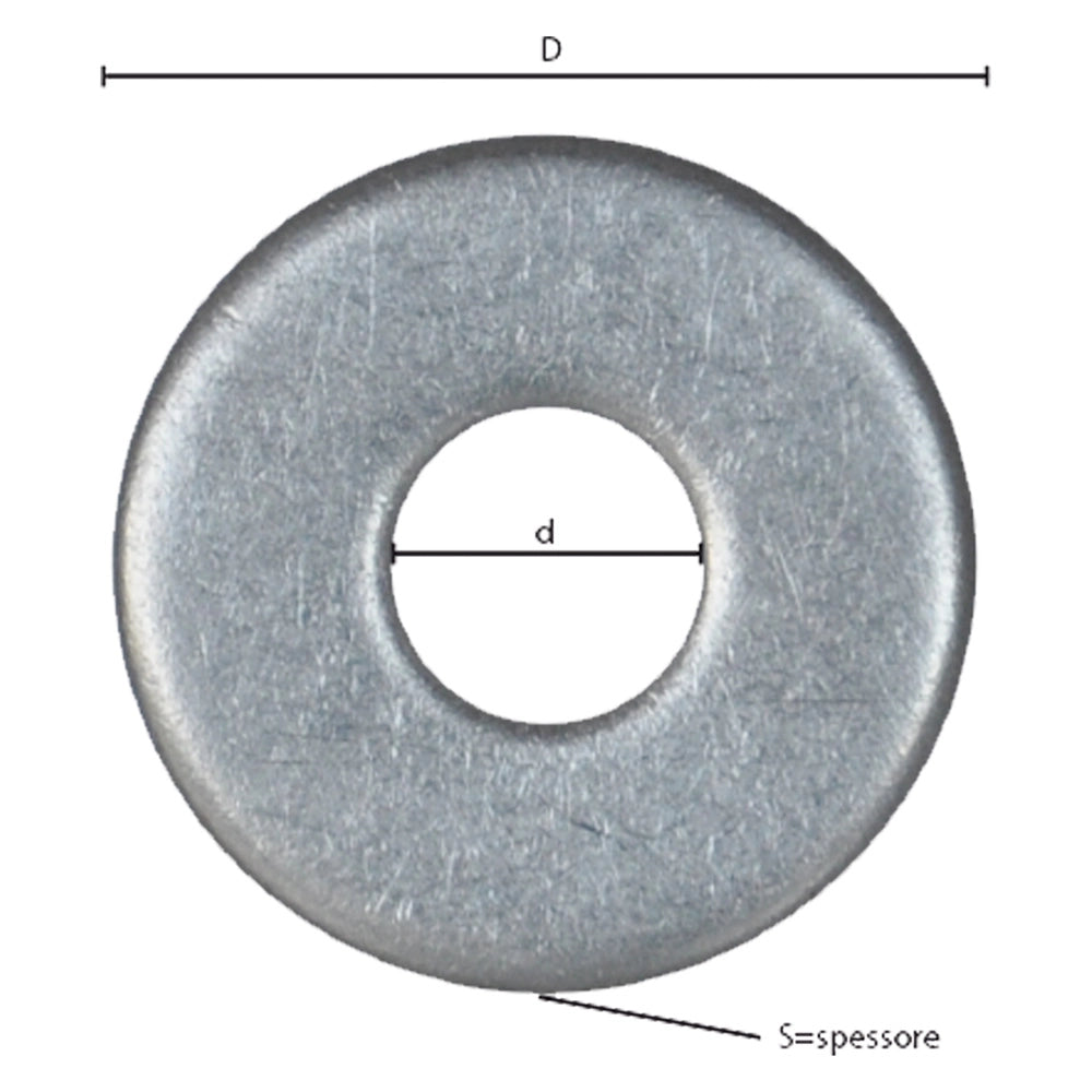 RONDELLA GREMBIALINA INOX A2 M 17- 3,0 x 50 x  17 mm - 1 centinaio