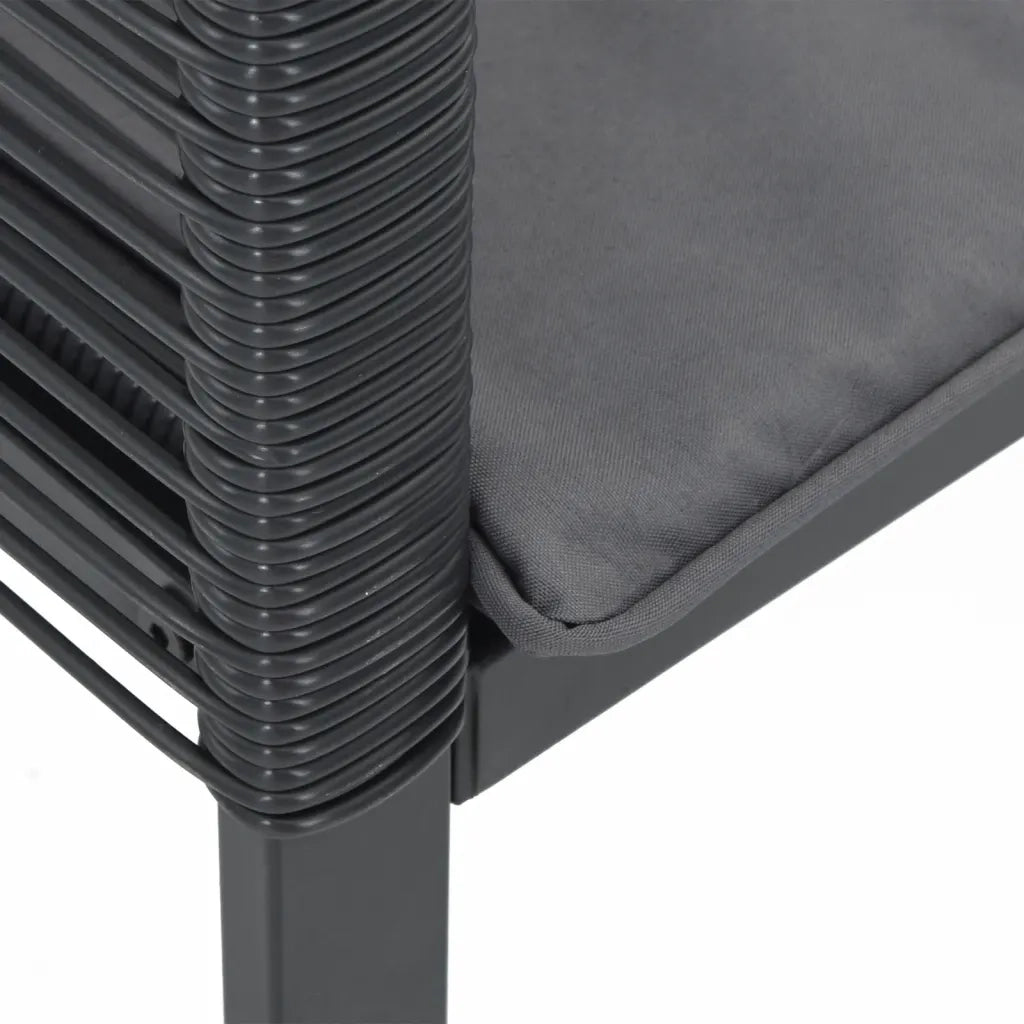 Sedie da Giardino con Cuscini 4 pz | Sedie da Esterno Nere in Polyrattan