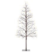 Albero di Natale Artificiale Marrone PE 150 cm Luci LED 9 tipi Christmas Vibe Moderno Outdoor & Indoor