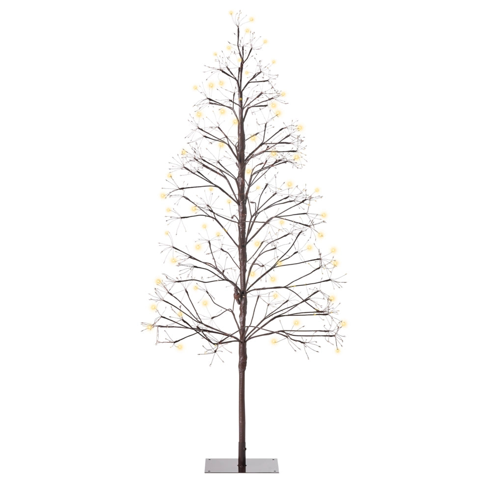 Albero di Natale Artificiale Marrone PE 150 cm Luci LED 9 tipi Christmas Vibe Moderno Outdoor & Indoor