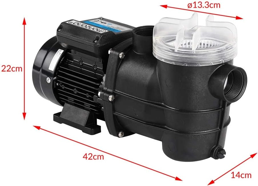 Pompa di filtraggio 9.960 l/h prefiltro Pompe per Piscina sistemi di filtraggio a Sabbia Altezza di Portata 9 m