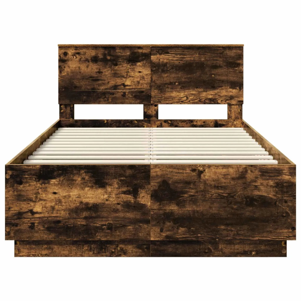 Struttura del letto con testiera Rovere Fumo 120 x 190 cm 3408184