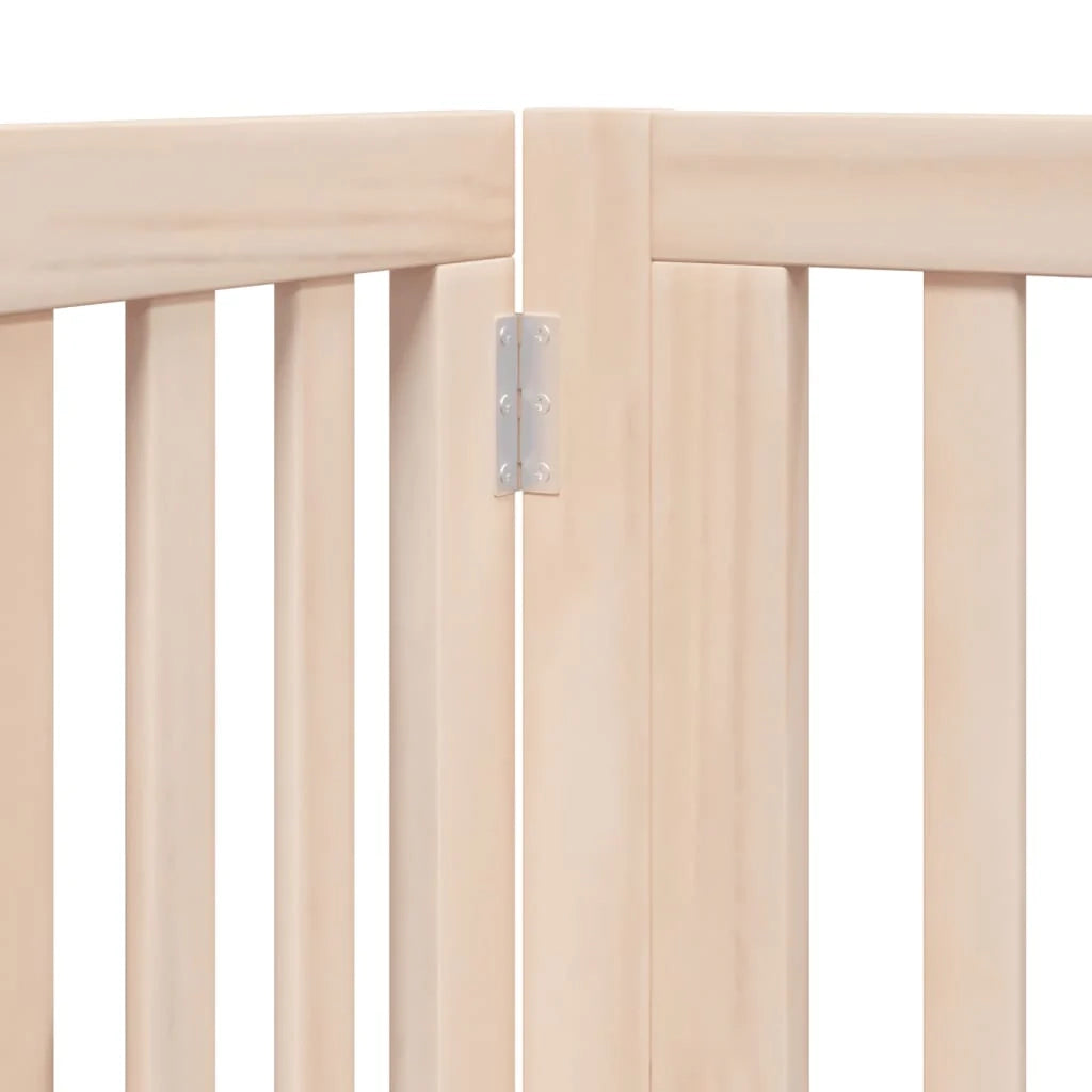 Cancelletto di sicurezza per animali domestici porta pieghevole 10 pannelli legno di pioppo marrone 02_0023107