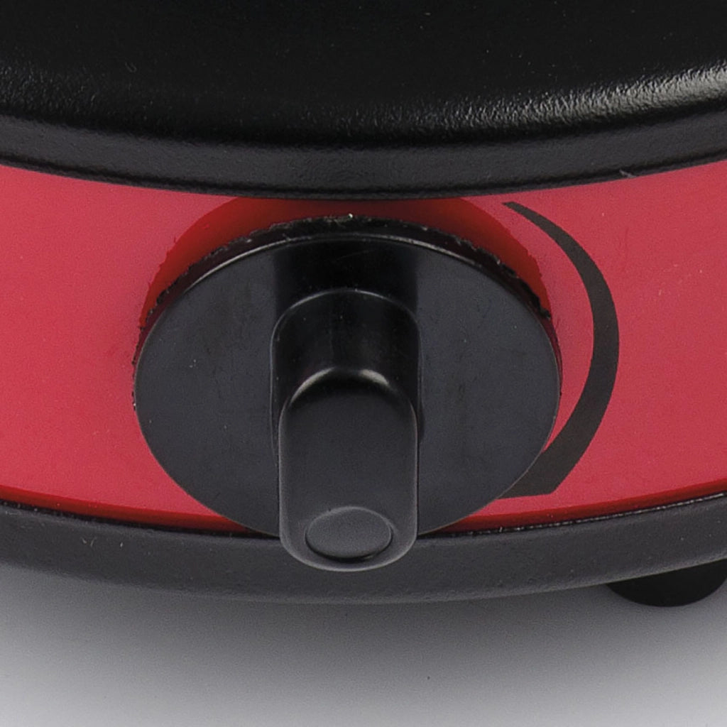 G3 ferrari g10157 fornello portatile elettrico, 500 w, regolazione temperatura, piastra in ghisa 11 cm, spia d'accensione, ideale per campeggio, rosso