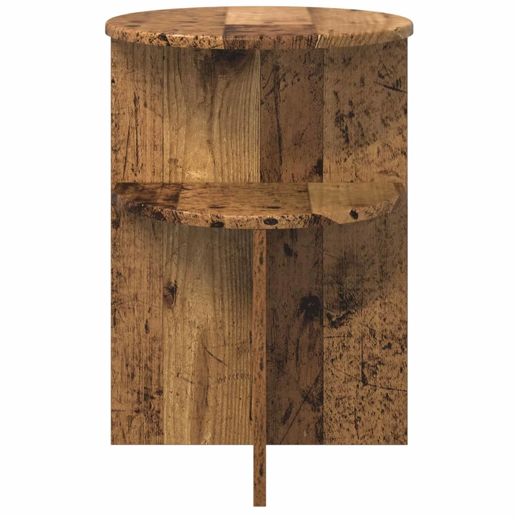 Tavolo laterale con archiviazione Legno antico Ø 39,5 x 55 cm