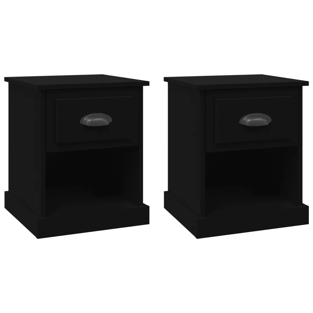 Comodini 2 pz-Set di 2 Tavolino da notte Neri 39x39x47,5 cm in Legno Multistrato 164245