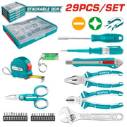 Set 29 utensili manuali dalavoro professionali con cassetta TOTAL - THKTV02H291