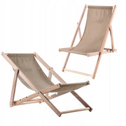 KADAX Lettini da giardino/spiaggia in legno pieghevoli, 2 pezzi, lucidati, di alta qualità