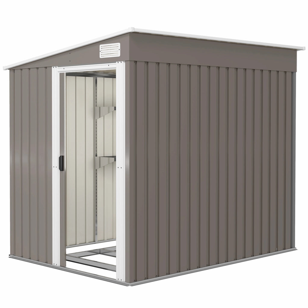 Capanno Attrezzi Giardino in Metallo ¨C Minimal ¨C Grigio Chiaro 150x200x190 cm