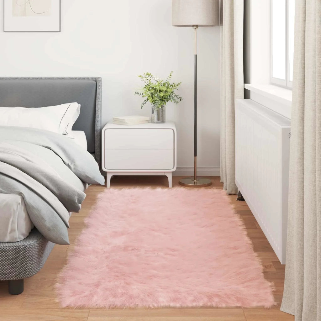 Tappeto in finta TAFALLA Rosa 80 x 200 cm Poliestere 42021545