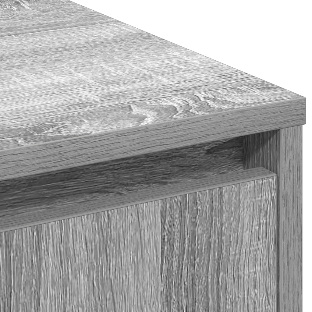 Sideboard con LED Grigio Sonoma 90x32x75 cm in Legno Ingengnerizzato