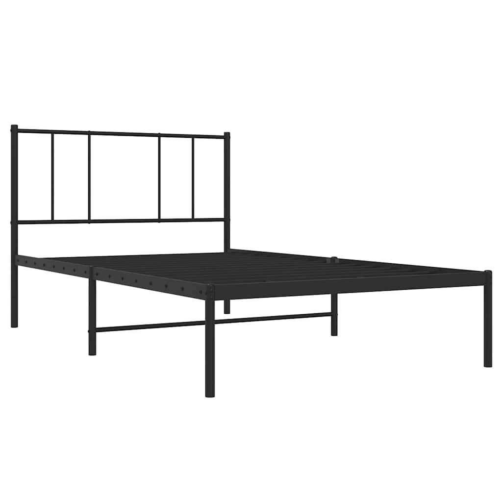 Giroletto con Testiera in Metallo Nero 90x190 cmcod mxl 79178