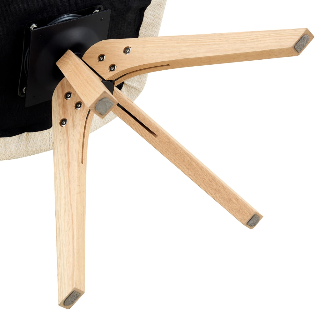 Set di 2 sedie da pranzo girevoli con schienale alto e braccioli in velluto testurizzato beige chiaro