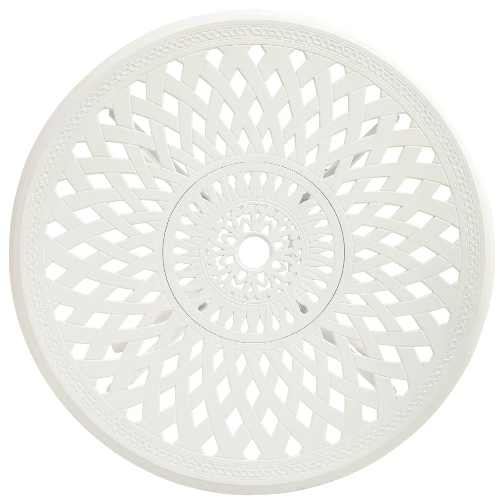 Tavolo da Giardino Bianco 78x78x72 cm in Alluminio Pressofuso 315584