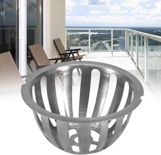 Drenaggio in acciaio inossidabile 2 pezzi Forma rotonda Senza bloccaggio Drenaggio del tetto - Giardino Terrazza Bagno (100MM)