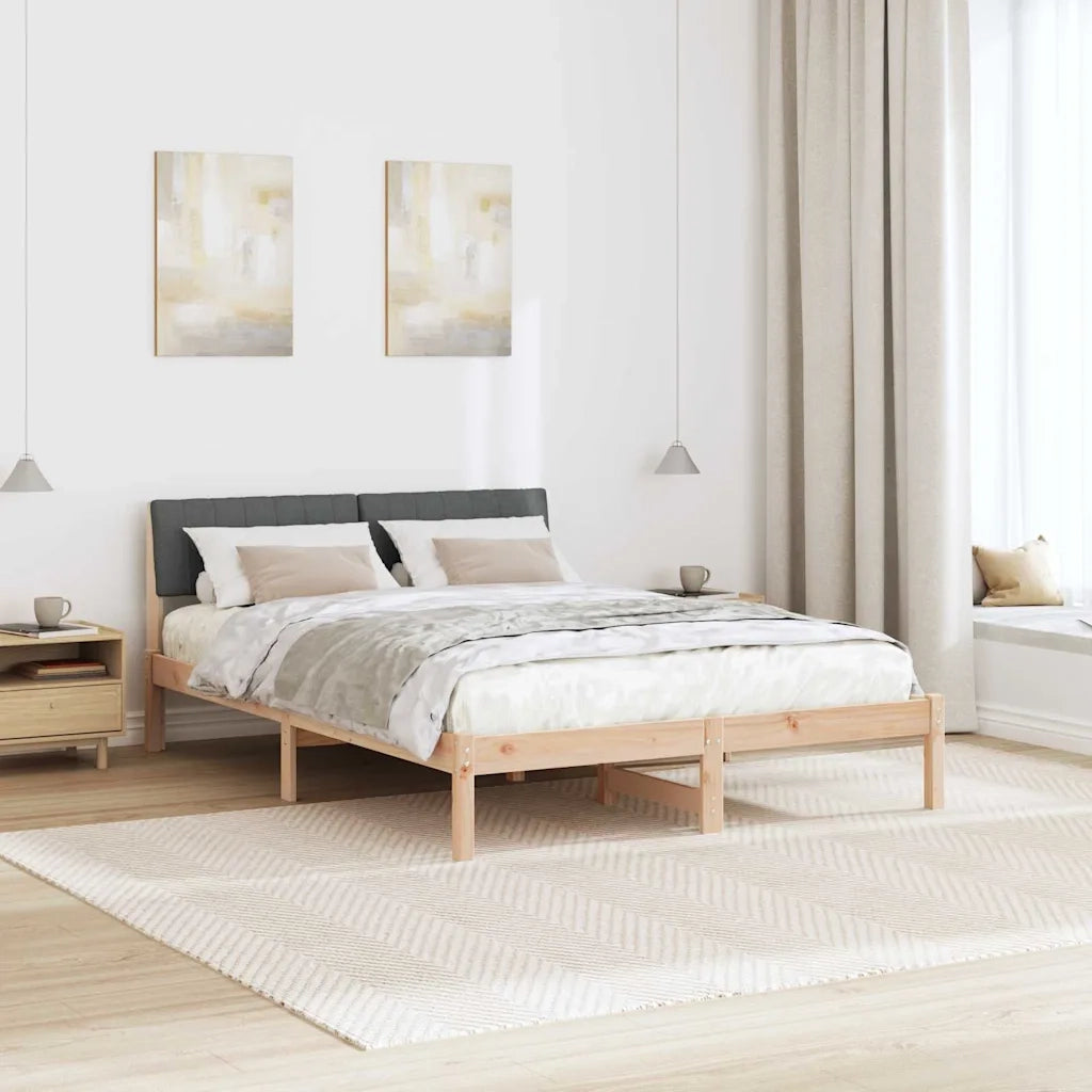 Struttura del letto-Giroletto marrone e grigio scuro 135 x 190 cm 497846