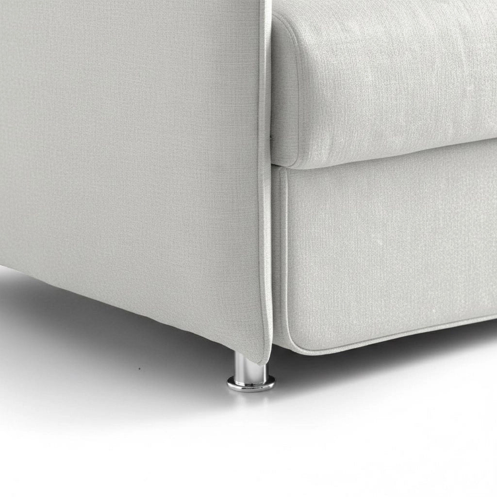 Monleale, Divano Fisso 2 Posti Sfoderabile Made in Italy, 160x95x90h cm Grigio Chiaro