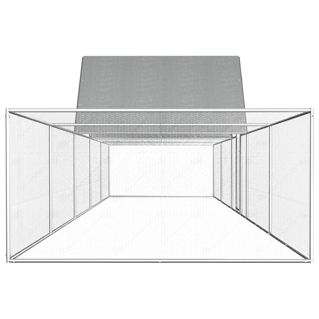 Pollaio 10 x 2 x 2 m con tetto impermeabile acciaio zincato 02_0001710