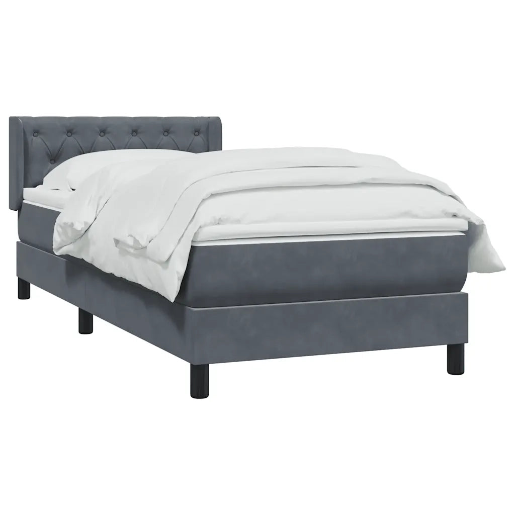 Giroletto a Molle con Materasso Grigio Scuro 80x220 cm Velluto 3318388