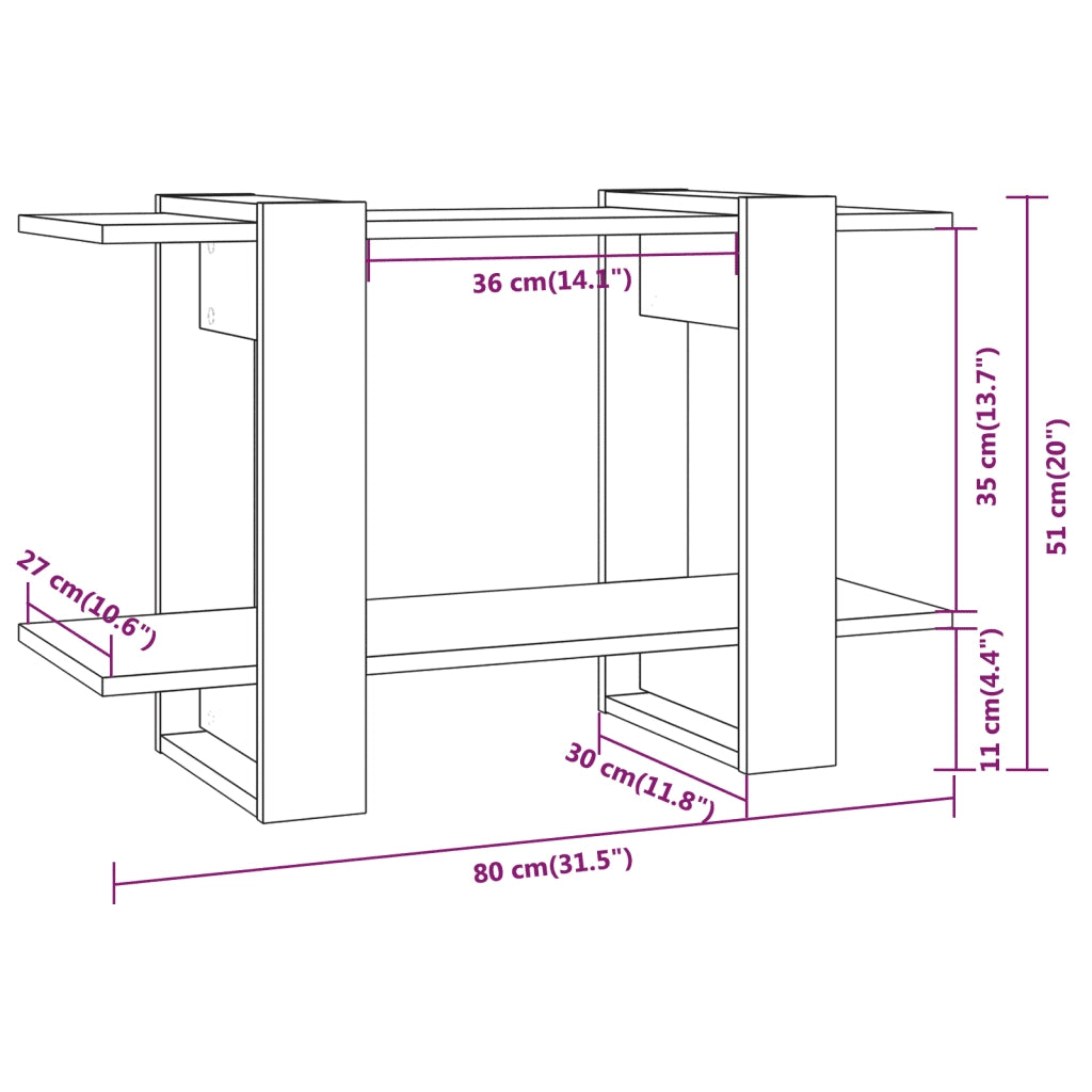 Libreria/Divisorio Grigio Sonoma 80x30x51 cm