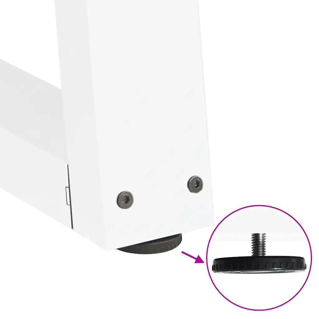 Gambe per tavolo da pranzo a forma di V 3 pz bianche 80x(72-73,3) cm in acciaio