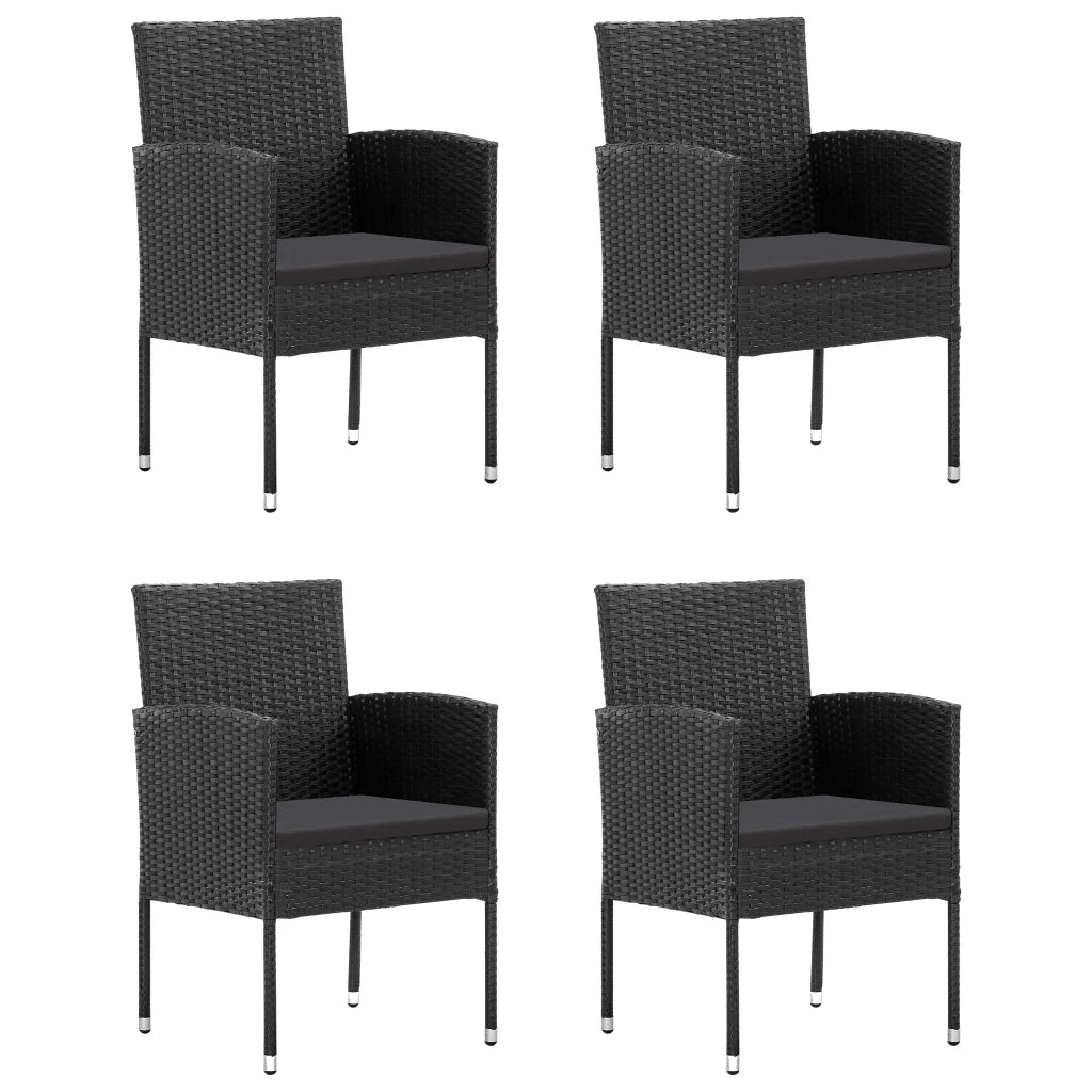 Set da Pranzo da Giardino 5 pz in Polyrattan Nero 3059417