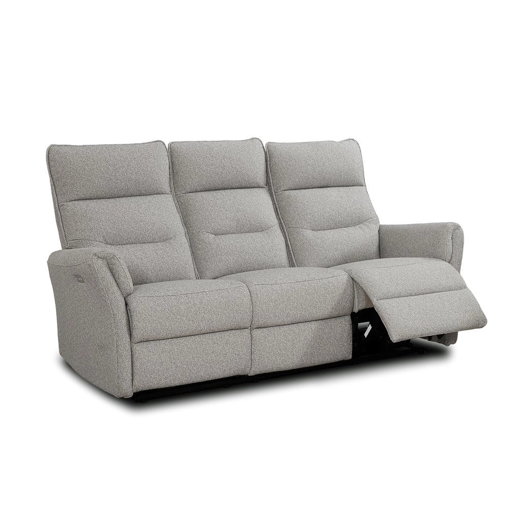 Divano recliner Softwave 3 posti elettrico in tessuto grigio 186 cm