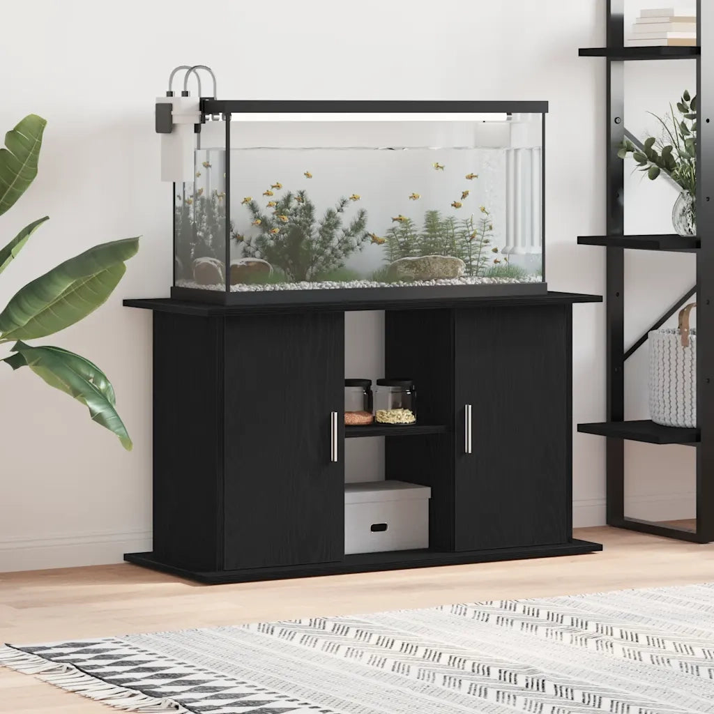 Supporto per acquario in rovere nero 101x41x58 cm in legno ingegnerizzato 862153