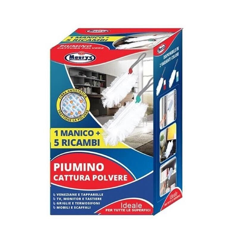 MAURY'S SET PIUMINO CATTURA POLVERE MANICO + 5 RICAMBI