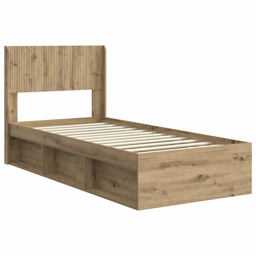 Struttura del letto con stoccaggio e testata Rovere Artigianale 3414258