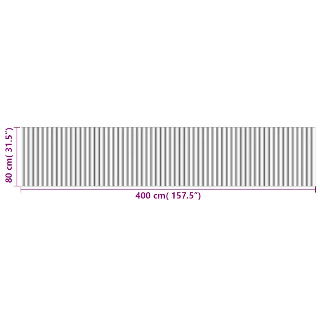 Tappeto del soggiorno | Tappeto Rettangolare Nero 80x400 cm in Bamb¨´