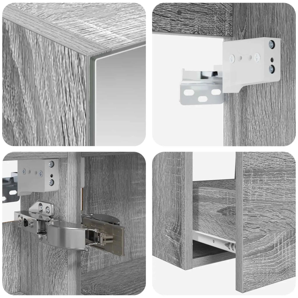 Set di mobili per il bagno 5 pcs Sonoma grigio 3406876