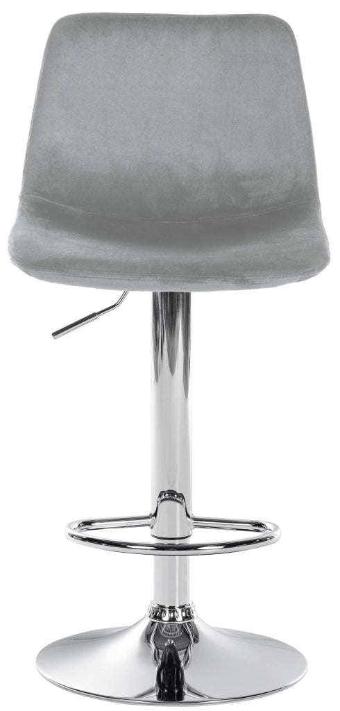 Sgabello Divo Velvet grigio,cromo